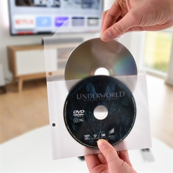 Einzel- / Doppel-DVD-Hülle mit Vlies und Ringbuch-Löchern - 50 St.