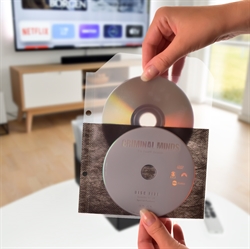 Einzel- / Doppel-DVD-Hülle mit Vlies und Ringbuch-Löchern - 50 St.